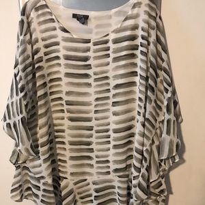 Alfani poncho blouse 1X neutrals